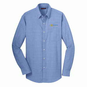 Sunshine Health Facilities Windowpane Plaid Non-Iron Shirt.