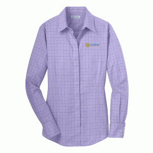 Sunshine Health Facilities Ladies Windowpane Plaid Non-Iron Shirt