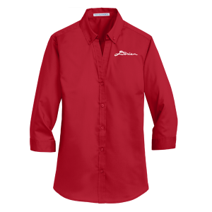 Dorian Studios Port AuthorityÂ® Ladies 3/4-Sleeve SuperProâ„¢ Twill Shirt