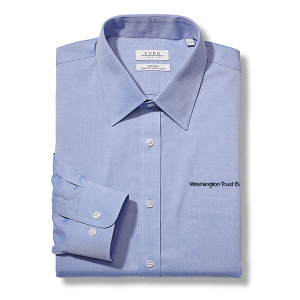 Washington Trust Bank Essentials | Tailored Fit-Pinpoint Oxford Solid Spread Collar Dress Shirt 