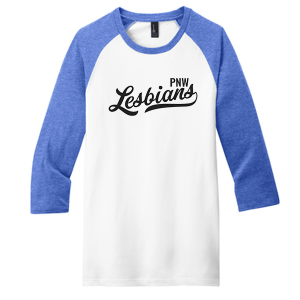 PNW Lesbians District Young Mens Very Important Tee 3/4-Sleeve Raglan