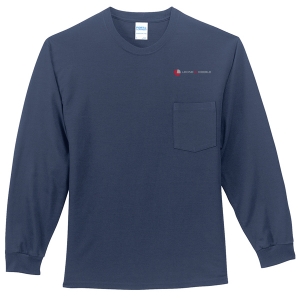 Port & Company - 100% Cotton Long Sleeve T-Shirt with Pocket