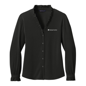 Brooks Brothers Women's Long Sleeve Ruffle Collar Blouse BB18011