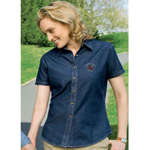 Spokane North Little League Ladies Short Sleeve Denim Shirt