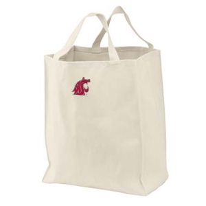 Washington State Cougars 100% Organic Grocery Tote - Embroidered