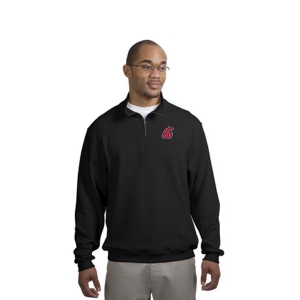 Washington State Cougars Flatback Rib 1/4 Zip Pullover - Embroidered