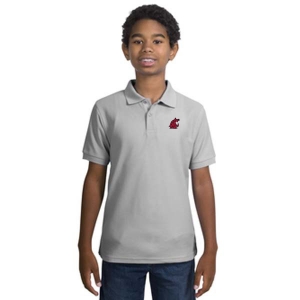 Washington State Cougars Youth Silk Touch Polo Shirt - Embroidered
