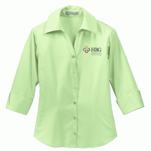 Healthcare Resource Group Ladies 3/4 Sleeve Open Neck Blouse - Embroidered