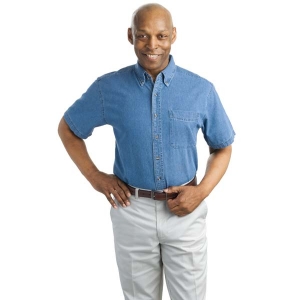 West Valley Engineering and Robotics Short Sleeve Denim Shirt - Embroidered