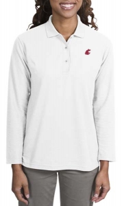  Washington State University Embroidered Ladies Silk Touch Long Sleeve Sport Shirt