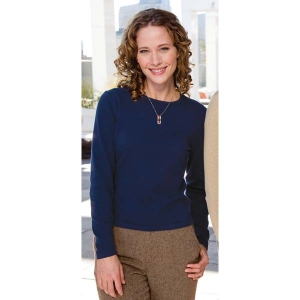 Jetseal Embroidered Ladies Fine-Gauge Long Sleeve Crewneck Sweater