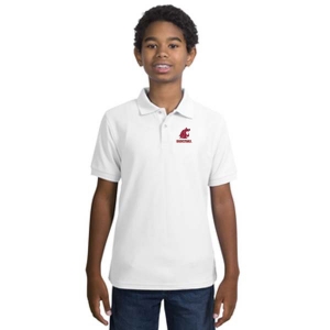 WSU Basketball Embroidered Port Authority Youth Silk Touch Polo Shirt