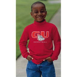 Gonzaga Basketball Tackle Twilled Youth Interlock Knit Mock Turtleneck