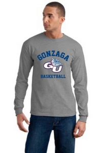 Gonzaga Basketball Screen Printed Long Sleeve T-Shirt