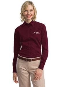 Colorado Technical University Embroidered Ladies Tonal Pattern Easy Care Shirt