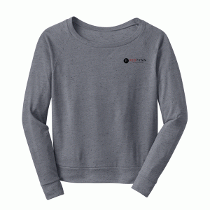 RedFynn Technologies  - Juniors Textured Wide Neck Long Sleeve Raglan