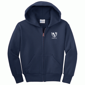 Akiva School - Youth Full Zip Hooded Sweatshirt