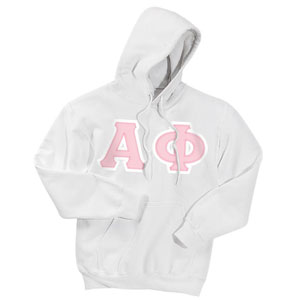 Alpha Phi Sewn On Greek Letter Hooded Sweatshirt Alpha Phi Sorority