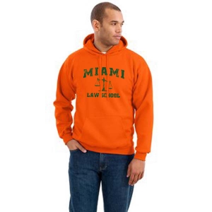 Miami Law Pullover Hooded Sweatshirt Screen Printed University