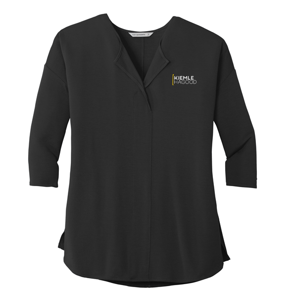 Kiemle Hagood Port Authority Ladies Concept 3/4-Sleeve Soft Split Neck Top