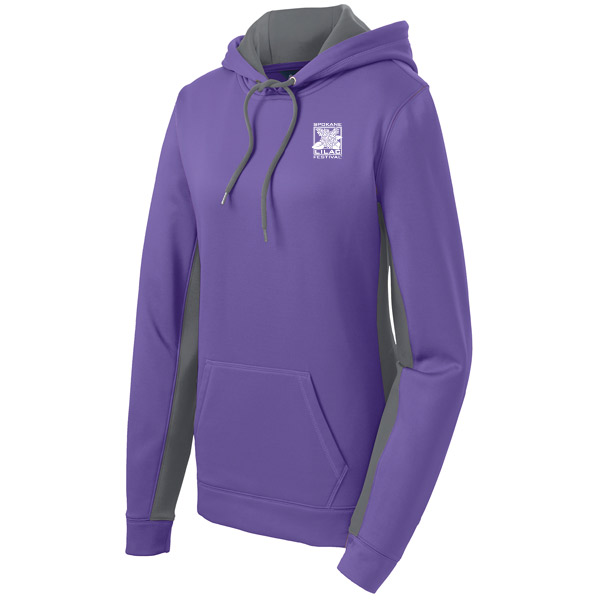 Sport-TekÂ® Ladies Sport-WickÂ® Fleece Colorblock Hooded Pullover