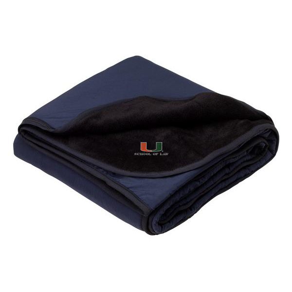 Miami Law Fleece and Nylon Travel Blanket University of Miami School