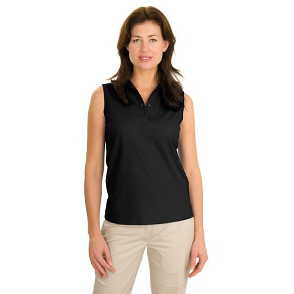 EWU Ladies Silk Touch Sleeveless Sport Shirt - Embroidered