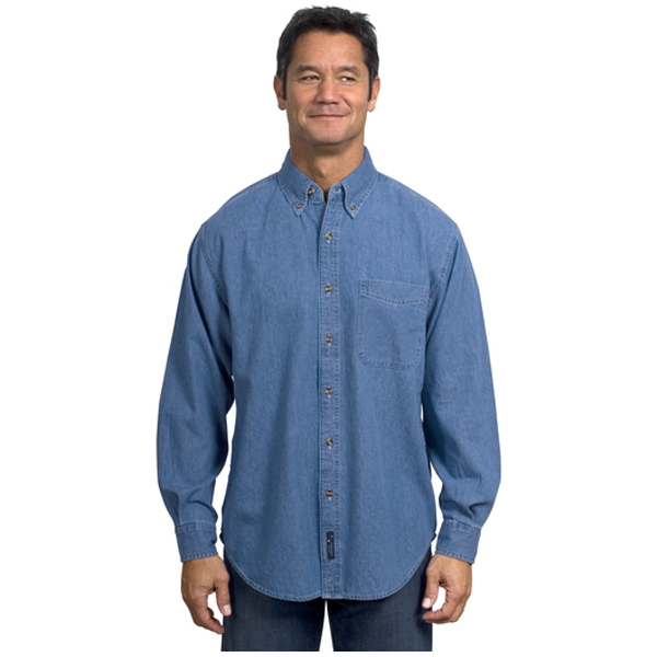 EWU Long Sleeve Denim - Embroidered