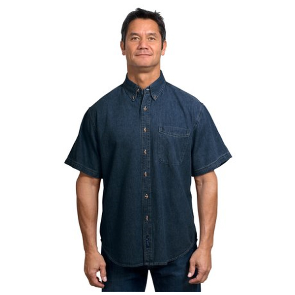 EWU Short Sleeve Denim - Embroidered