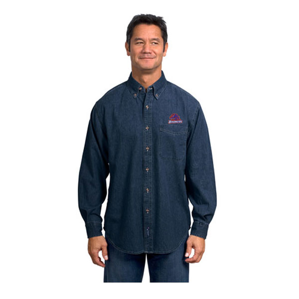 Boise State Broncos Men's Long Sleeve Denim shirt Boise State Broncos